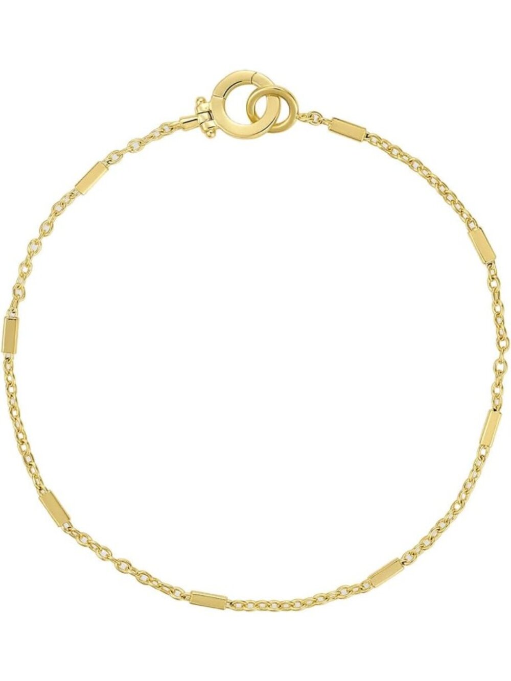 Dainty 18K Gold Plated Bracelet - Minimalist Chain with Bar Accents - Layering